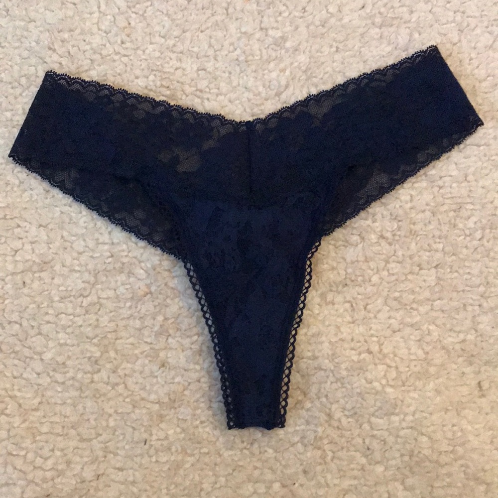 Navy Blue Lace High-Waisted Panties (NEVER WORN)